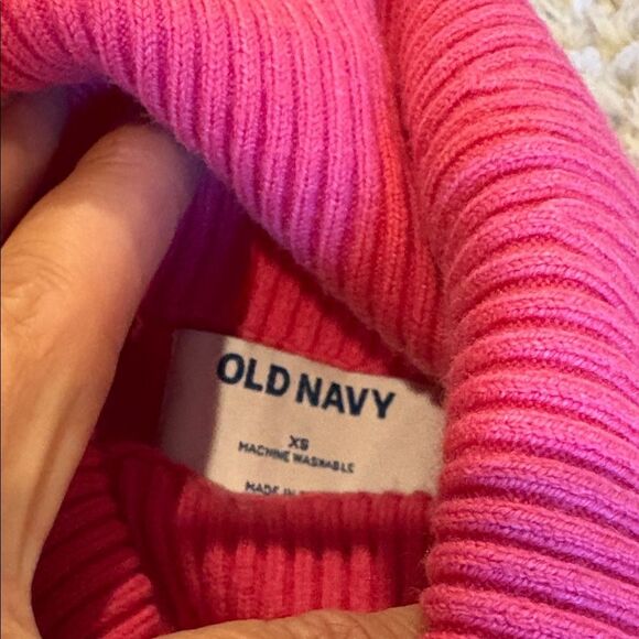 Old Navy Vibrant Pink Cowl Neck Sweater - Picture 2 of 6